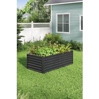 Black Outdoor Metal Rectangular Raised Garden Bed
