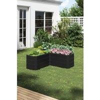 L-Shaped Outdoor Metal Raised Garden Bed