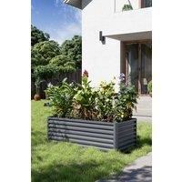 Outdoor Rectangular Metal Planter Raised Garden Bed