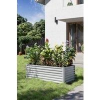 Outdoor Rectangular Metal Planter Raised Garden Bed