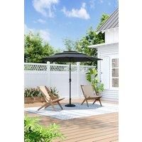 Outdoor Garden 3-Tier Umbrella with Crank and Woven-Pattern Stand