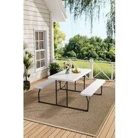 Outdoor Foldable Camping Table and Bench Set
