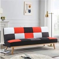 3-Seater Checkered Multicolour Sofa Bed
