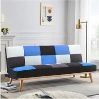 3-Seater Checkered Multicolour Sofa Bed