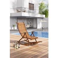 Bamboo Foldable Recliner Lounge Rocking Chair
