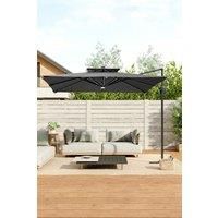 3m Large Cantilever Outdoor Garden Parasol with LED Light