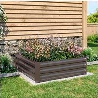 Galvanised Steel Square Raised Garden Bed Planter Box