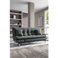 Grey Fabric Upholstered Tufted Sofa Bed