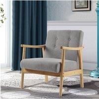 Modern Wood Frame Upholstered Armchair