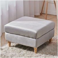 Cowie 66cm Square Velvet Footstool with Wooden Legs