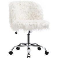 Comfy Fluffy Faux Fur Armless Office Chair