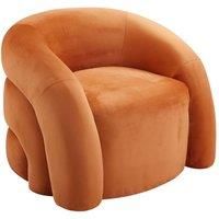 Orange Upholstered Curved Snug Accent Chair
