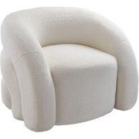 Sherpa Upholstered Curved Snug Accent Chair