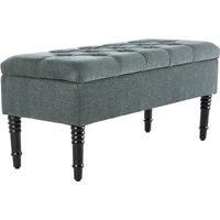 Linen Upholstered Storage Bench
