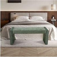 Green Minimalist Modern Ottoman Bench