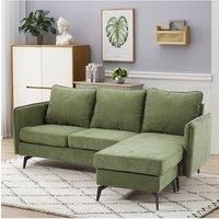3-Seater Green Upholstered Corner Sectional Sofa
