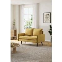 141cm W Yellow Velvet Upholstered 2-Seat Sofa