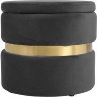 Cylindrical Upholstered Storage Ottoman Foot Rest