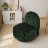 Dark Green Modern Chenille Upholstered Lounge Chair