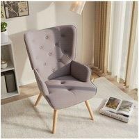 Flannel Upholstered Tufted Lounge Chair