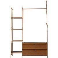 Bamboo Clothes Rack with Storage Shelves