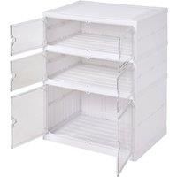 3-Tier Foldable Storage Rack Shoes Organizer with Doors