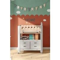 Mobile Baby Diaper Changing Station with 4 Drawers and Storage Rack