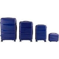 4PCS Blue Lockable Travel Suitcase Set