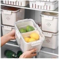 Fridge Storage Container with Two Compartments