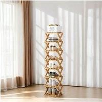 8-Tier Bamboo Folding Shoe Rack