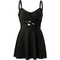Cutout Skirted One-Piece Swimsuit with Crisscross Tie-Back