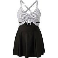 Cutout Skirted One-Piece Swimsuit with Crisscross Tie-Back