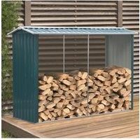Anthracite Outdoor Garden Steel Log Storage Shed