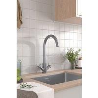 G1/2 304 Stainless Steel Dual-Handle Kitchen Faucet