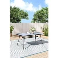 150cm W x 90cm D Garden Tempered Glass Dining Coffee Table
