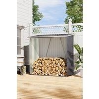 Metal Outdoor Garden Firewood Log Storage Shed