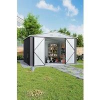 108 ft Lockable Metal Outdoor Tool Storage Shed
