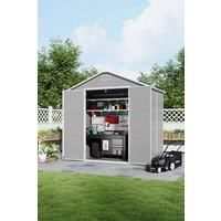 8x4ft Apex Roof PP Outdoor Garden Tool Storage Shed