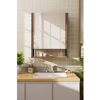 Wall-Mounted 3-Layer Mirror Cabinet with Metal Frame