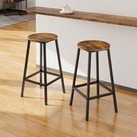 Set of 2 Bar Stools with Footrest