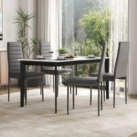 4pcs Back Armless Leather High Dining Chairs