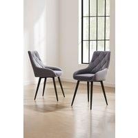 2pcs Velvet Upholstered Dining Chair with Metal Legs