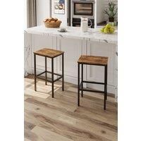 Set of 2 Bar Stools with Footrest
