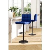 2 Pcs Velvet Upholstery Bar Stools with Low Backrest