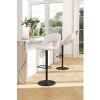 2 Set Linen Counter Swivel Height Breakfast Bar Stools