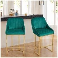 2 Pcs Upholstered Bar Stool