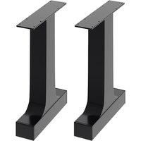 40cm/15.75 inch 2Pcs Black I-shaped Metal Table Legs Furniture Replacement Legs for Coffee Table