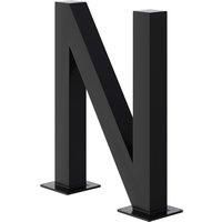 40cm/15.75 inch 2Pcs Black N-shaped Anti-Slip Metal Table Legs Furniture Replacement Legs for Coffee Table, Bench