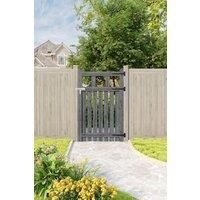 76x120cm Outdoor Wooden Grey Garden Gate Waterproof Treatment Border Fence Door
