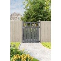 90x120cm Outdoor Wooden Grey Garden Gate Waterproof Treatment Border Fence Door